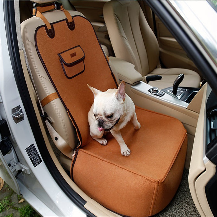 Retro Dual-purpose Pet Car Mat Front Seat Cushion  Car Mats