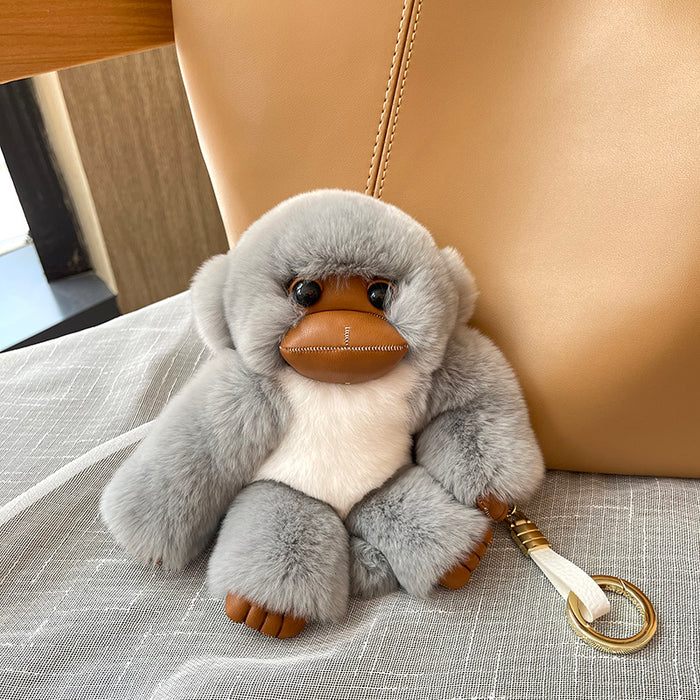 Lucky Little Monkey Long Arm Monkey Fur Bag Pendant