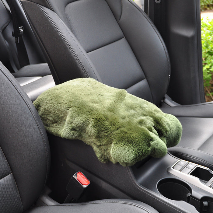 Car Mats Winter Rex Rabbit Fur Cars Armrest Cushion Center Armrests Box Mat Outdoor Travel Throw Pillows Plush Cute Pillow