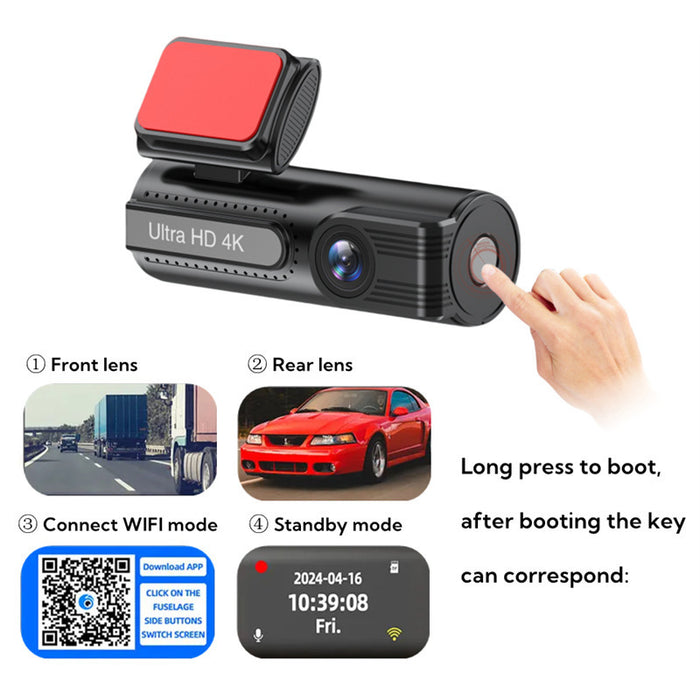 HD 4K Night Vision Lipstick Machine Front And Rear Dual Lens WiFi Interconnection GPS Track