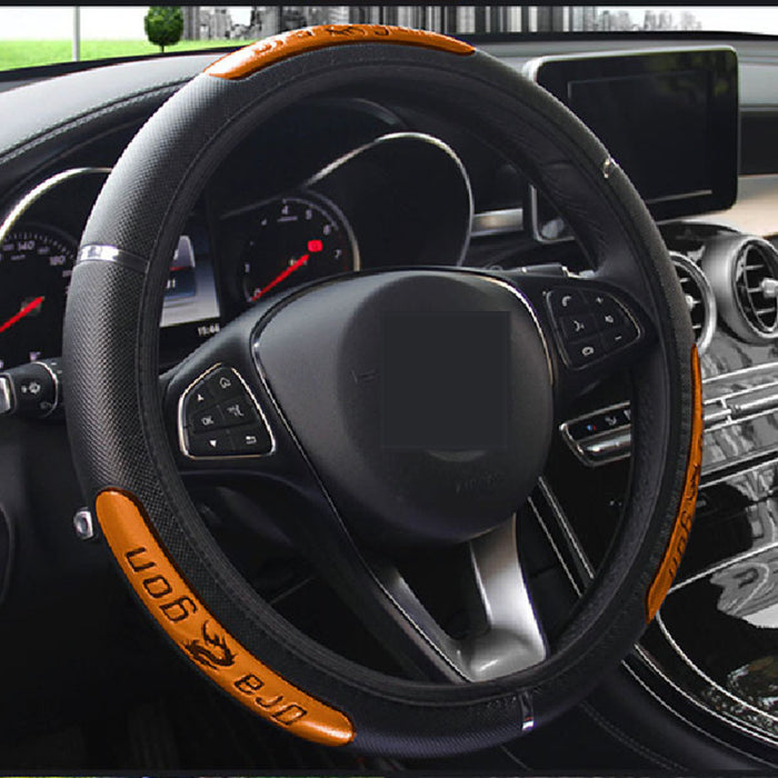 Reflective Longteng leather car steering wheel cover