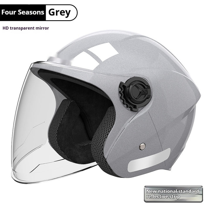 Electric Motorcycle Keep Warm And Windproof In Winter Helmet