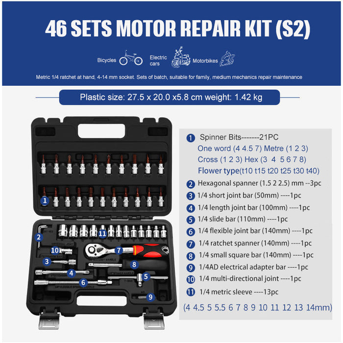 Socket Ratchet Wrench Set Repair Tools Diagnostic Tools