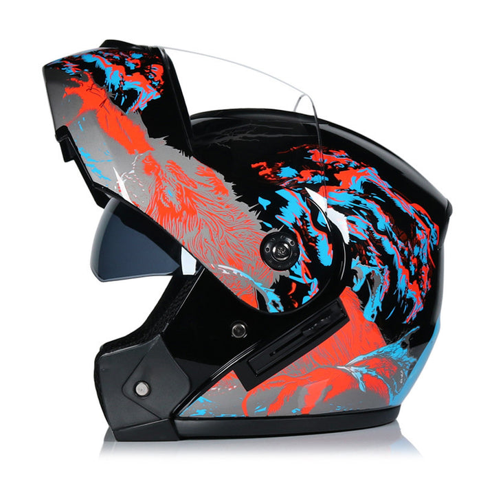 Motorcycle Winter Double-lens Uncovered Helmet