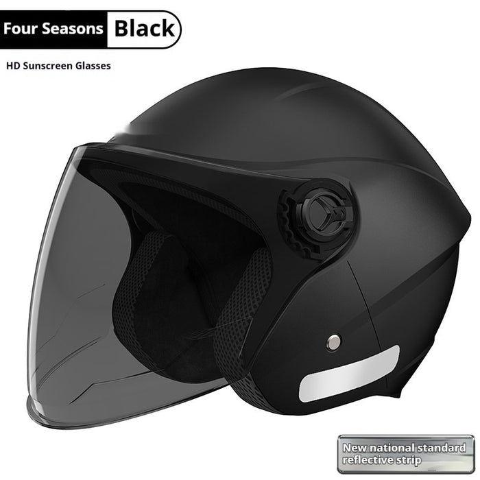 Electric Motorcycle Keep Warm And Windproof In Winter Helmet