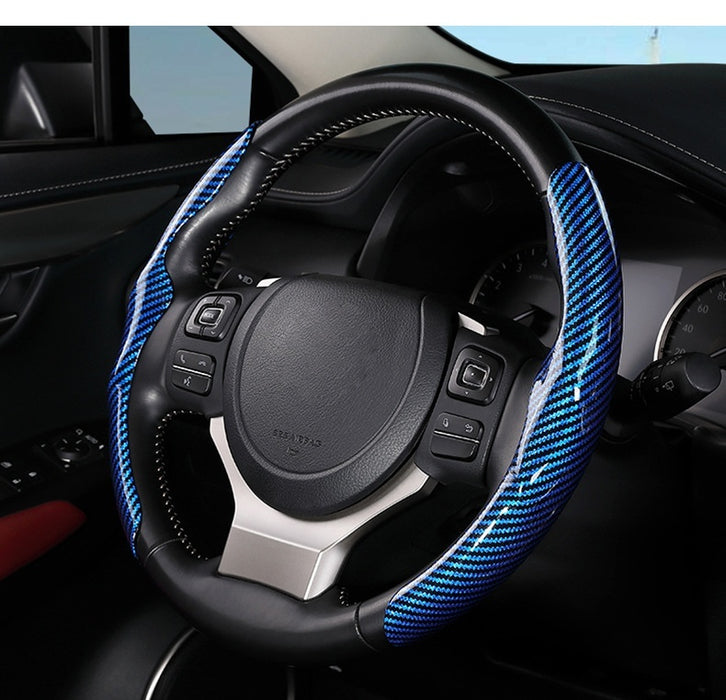 Car Carbon Fiber Pattern Glossy Car Steering Wheel Cover