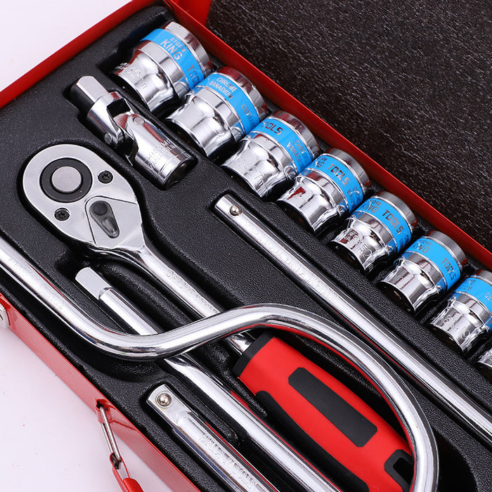 24-piece Curved Bow Car Repair Wrench Combination Suit Mechanical Household Sleeve Hardware Kits Suit Diagnostic Tools