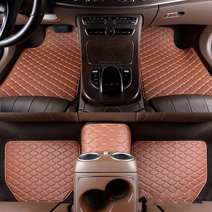 Universal Right Rudder Foot Pad Leather Quilted Embroidered Full Surround Floor Mats