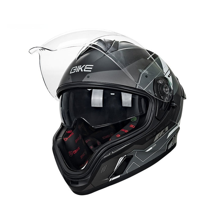 Double Lens Big Tail Motorcycle Helmet