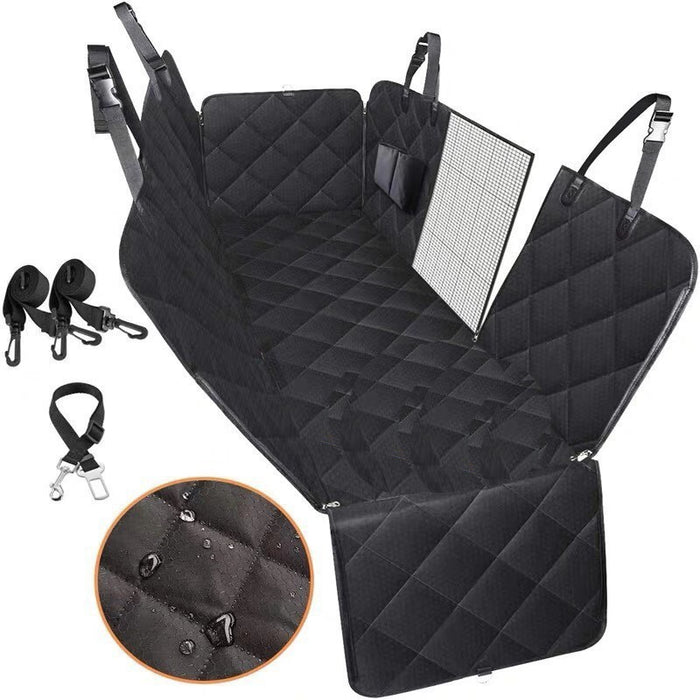 Dog Car Seat Cover View Mesh Pet Carrier Hammock Safety Protector Car Rear Back Seat Mat With Zipper And Pocket For Travel  Car Mats