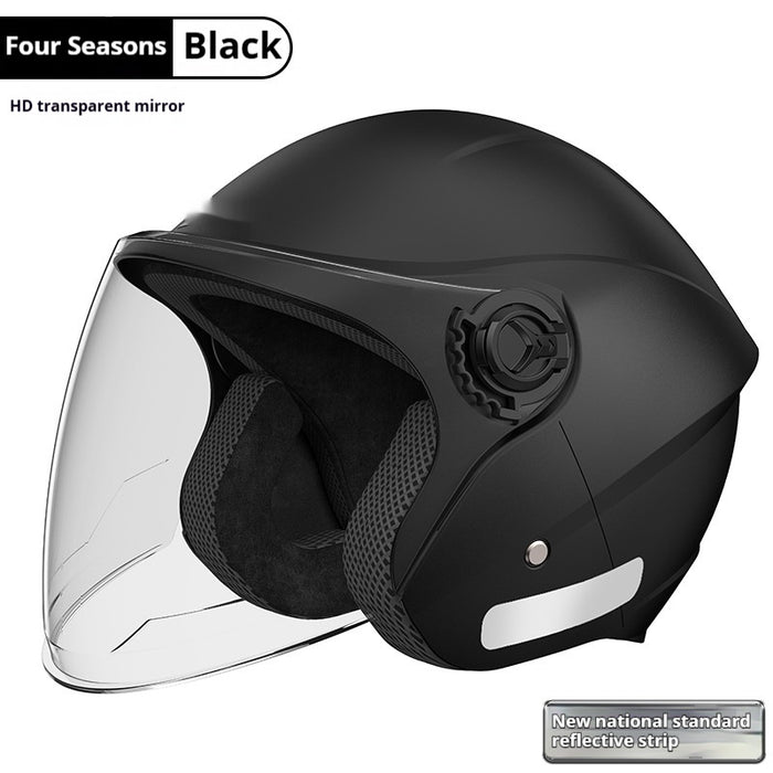 Electric Motorcycle Keep Warm And Windproof In Winter Helmet