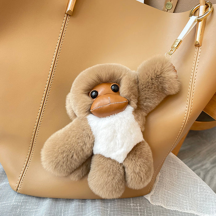 Lucky Little Monkey Long Arm Monkey Fur Bag Pendant