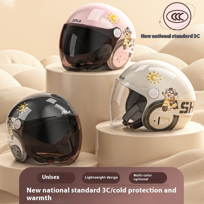 Electric Battery Motorcycle Helmet Men And Women Four Seasons