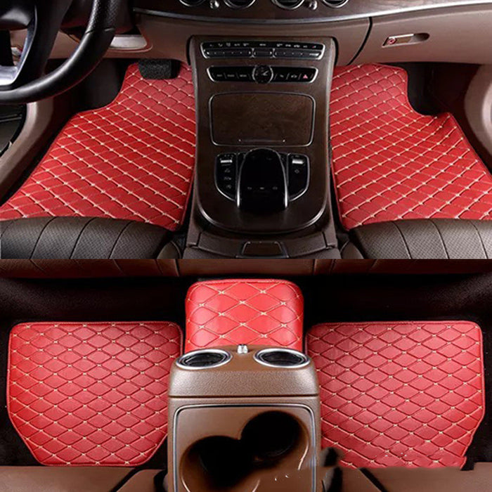 Universal Right Rudder Foot Pad Leather Quilted Embroidered Full Surround Floor Mats