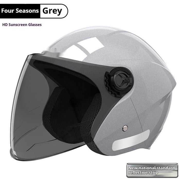 Electric Motorcycle Keep Warm And Windproof In Winter Helmet