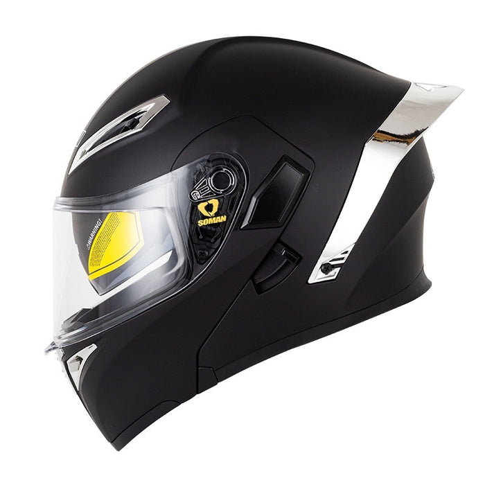 Men's And Women's Double Lens Exposed Motorcycle Helmet