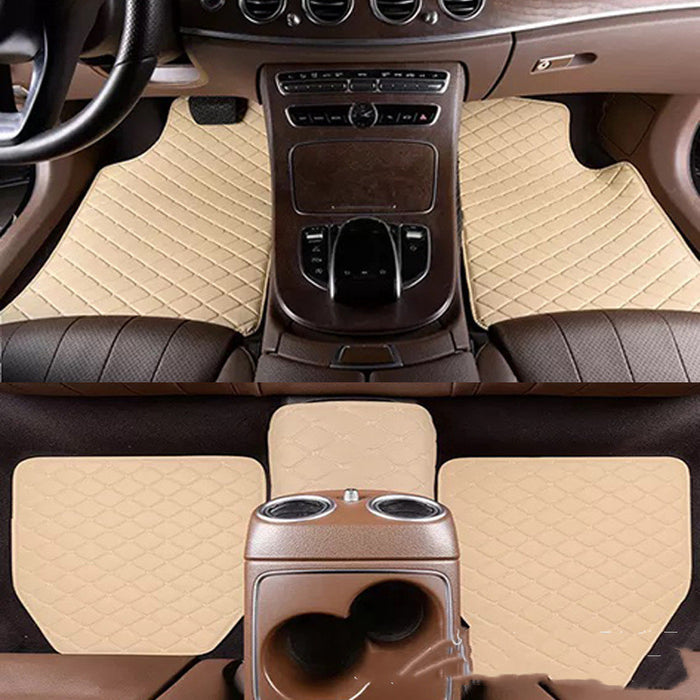 Universal Right Rudder Foot Pad Leather Quilted Embroidered Full Surround Floor Mats