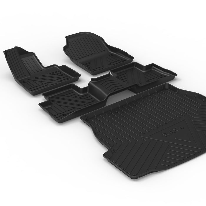 Black Carbon Fiber Pattern Car TPE Trunk Pad Floor Mats