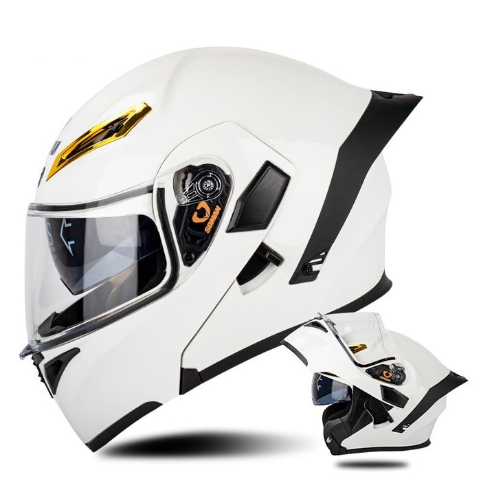 Men's And Women's Double Lens Exposed Motorcycle Helmet