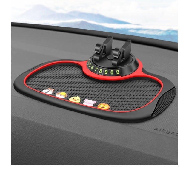 Non-Slip Car Phone Pad For 4-in-1 Car Parking Number Card Anti-Slip Mat Auto Phone Holder Sticky Anti Slide Dash Phone Mount  Car Mats