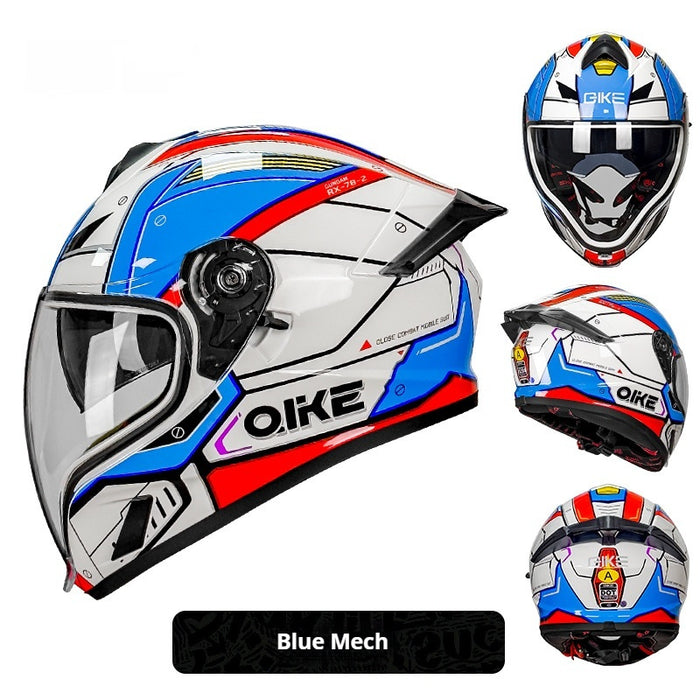 Double Lens Big Tail Motorcycle Helmet