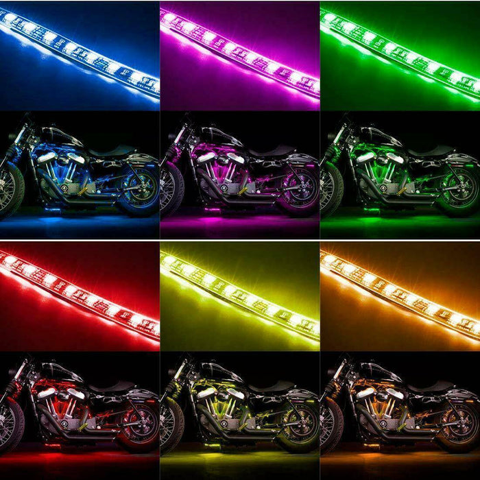 12X RGB Motorcycle LED Light Kit Under Glow Body Strip For Harley-Davidson