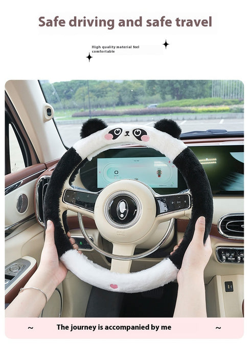 Autumn And Winter Car Steering Wheel Cover Plush Cartoon Thermal